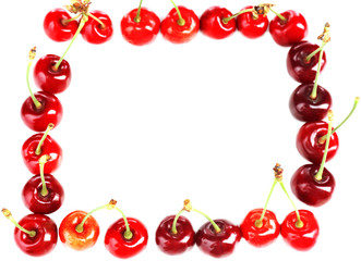 Sweet cherries, isolated on white