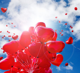 Hochzeit: Herzförmige Luftballons mit vielen lieben Wünschen :)