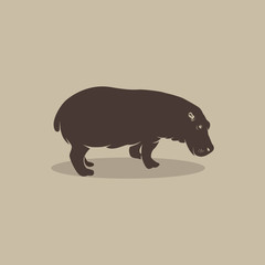 Vector image of an hippopotamus