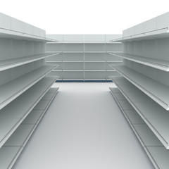 Empty supermarket shelves