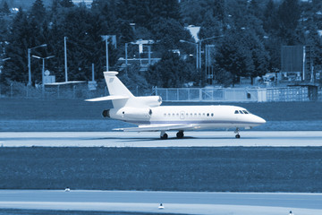 Blue business jet