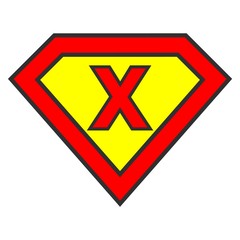 Cyrillic alphabet letter in Superman logo style