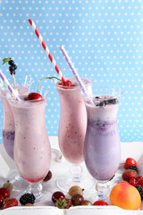 Delicious milkshakes, close-up