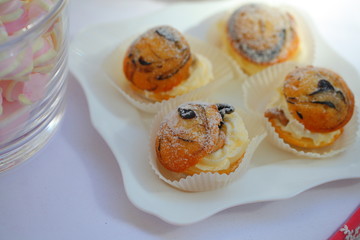 air of sweetness on a plate for a holiday. table decoration