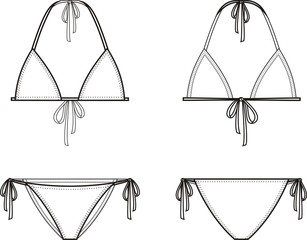 Vector illustration of women's bikini - obrazy, fototapety, plakaty