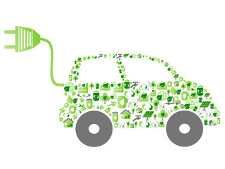 green eco pattern icon car