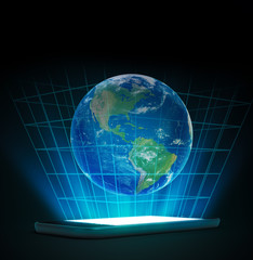 Smartphone with a world hologram
