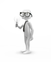 3D character with a bulb