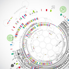 Naklejka premium Abstract technological background with various technological ele