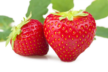 Fresh Strawberry close up on the white