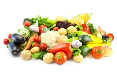 Fototapeta na wymiar Different Vegetables / Big Assortment of Food isolated