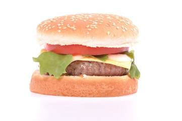 Hamburger sur fond blanc