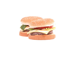 Hamburger sur fond blanc