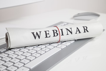 Obraz premium webinar auf zeitung
