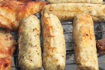 A lot of pork on the grill