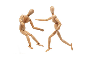 Fighting wood men model