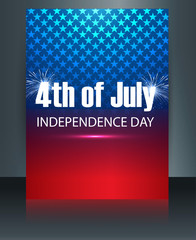 American flag independence day brochure template card vector