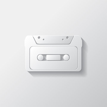 Compact Cassette icon, flat design, hipster style