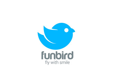 Blue Bird Flying Abstract silhouette vector logo design