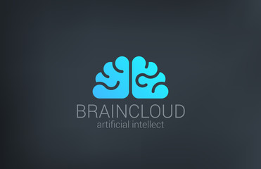 Brain Cloud Creative shape silhouette vector logo design