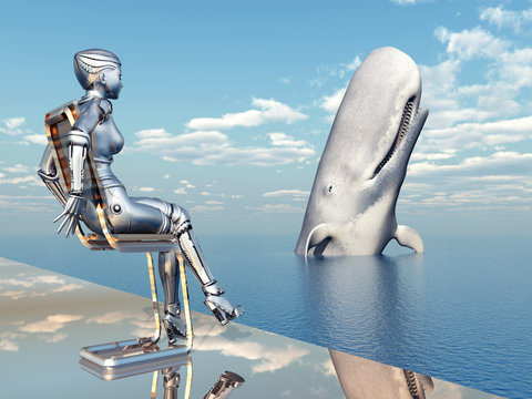 Female Robot and Sperm Whale