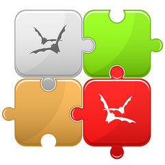 Bats. Vector puzzle.