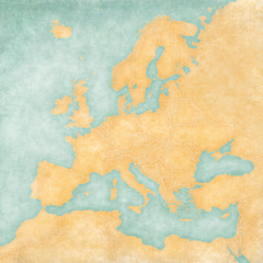 Map of Europe - Blank Map (Vintage Series)