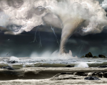 Tornado über Ozean