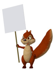 cartoon squirrel with a blank frame