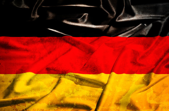 Germany grunge flag on a silk drape