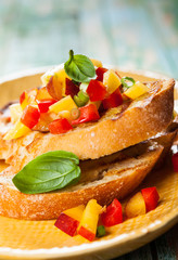 Bruschetta with Peach Salsa