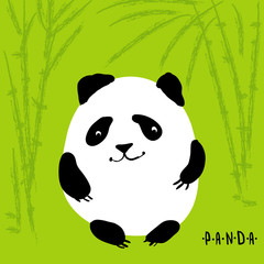 Cute cartoon panda, vector character