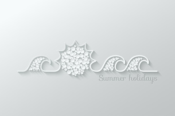 summer holidays paper cut design background