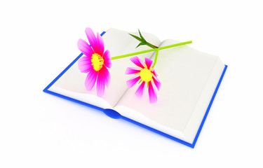 Wonderful flower cosmos and book