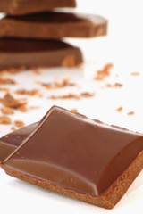 chocolate on white background