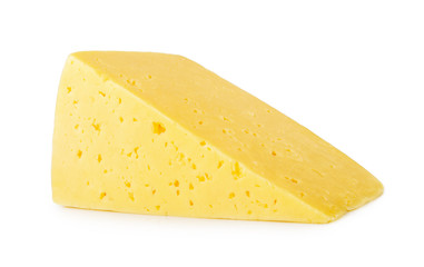 piece of cheese isolated on white background