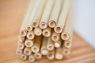 Close up of bamboo sticks