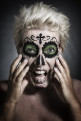 Sugar Skull Frau schreit