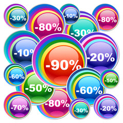 Colorful discount labels