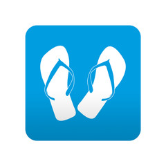 Etiqueta tipo app azul simbolo chanclas