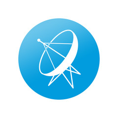 Etiqueta redonda antena parabolica