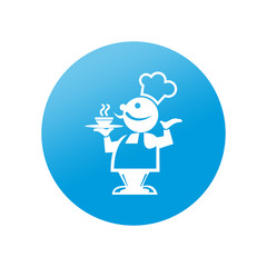 Etiqueta redonda cocinero