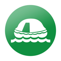 Etiqueta redonda balsa salvavidas