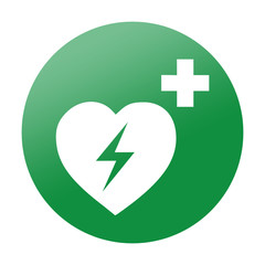 Etiqueta redonda desfibrilador