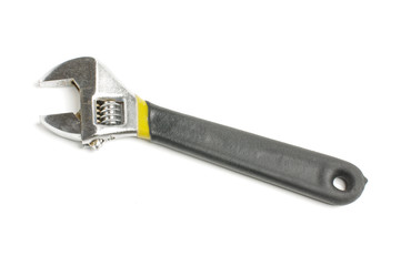 Universal adjustable spanner isolated on the white background