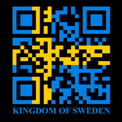 Sweden QR code flag, vector