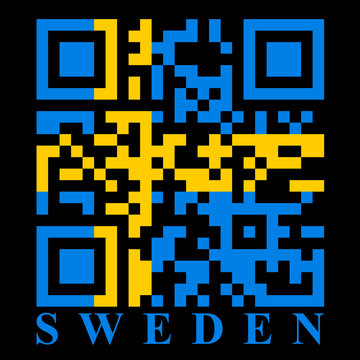 Sweden QR code flag, vector