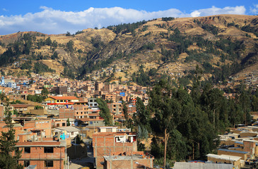 Fototapeta na wymiar Huaraz City in Cordiliera Blanca, Peru, South America