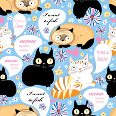 pattern of funny cats © tanor27
