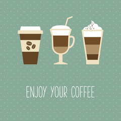 Coffee cup, vintage card